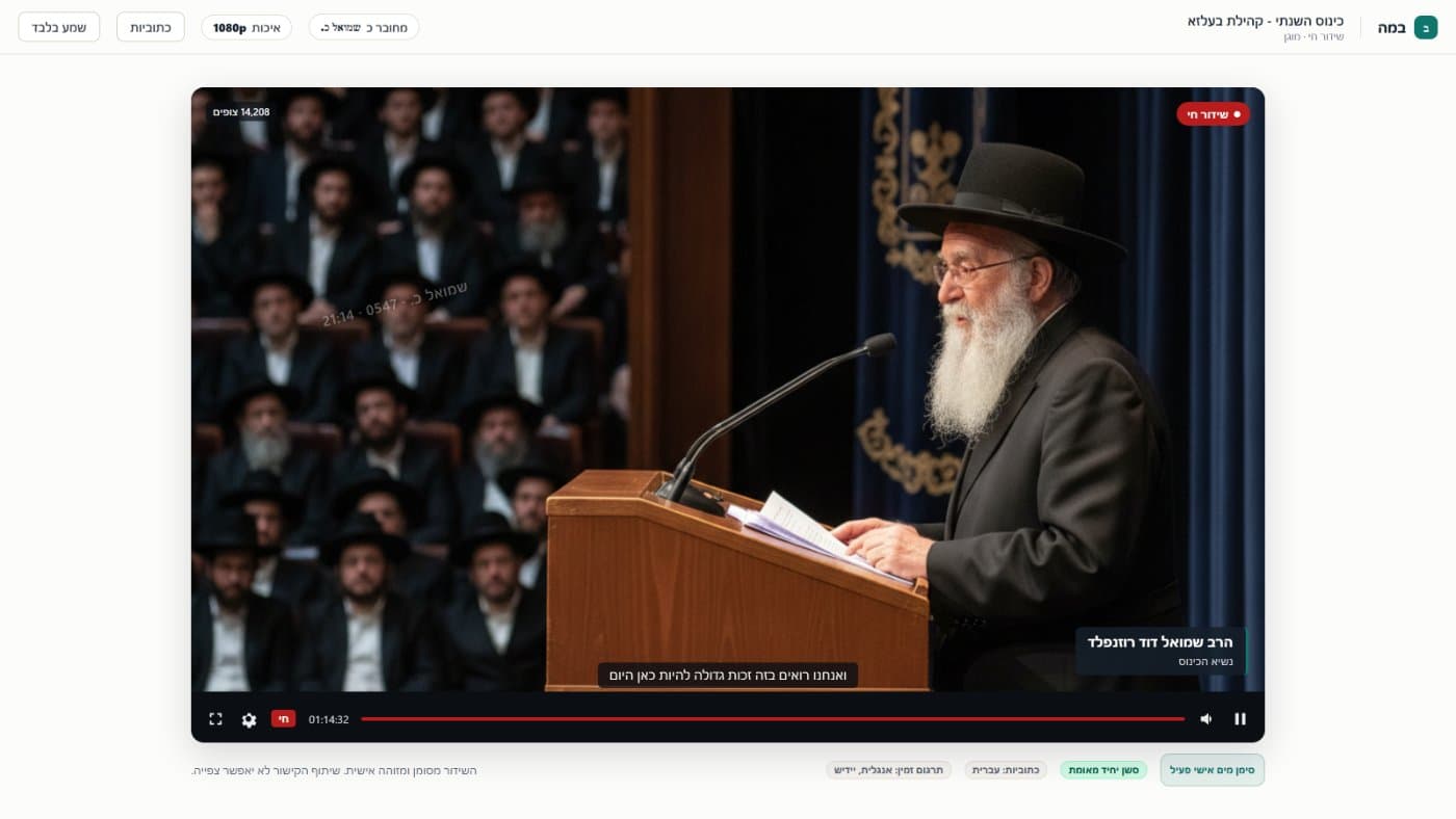 נגן הצפייה עם סימן מים אישי